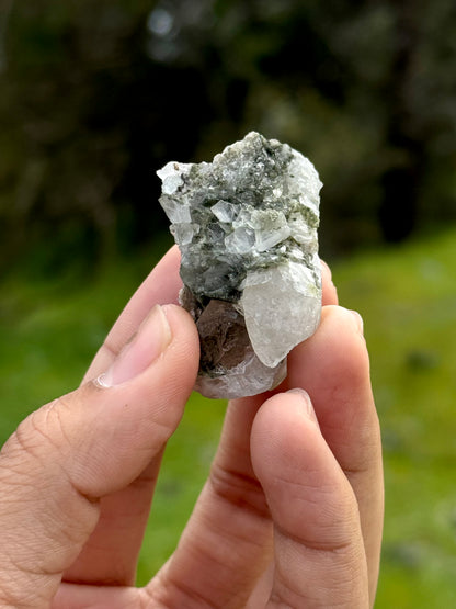 Quartz with Rhodochrosite & Fluorite