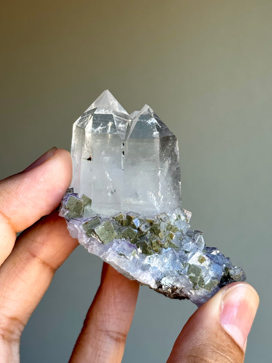Quartz & Fluorite (fluorite inclusion)