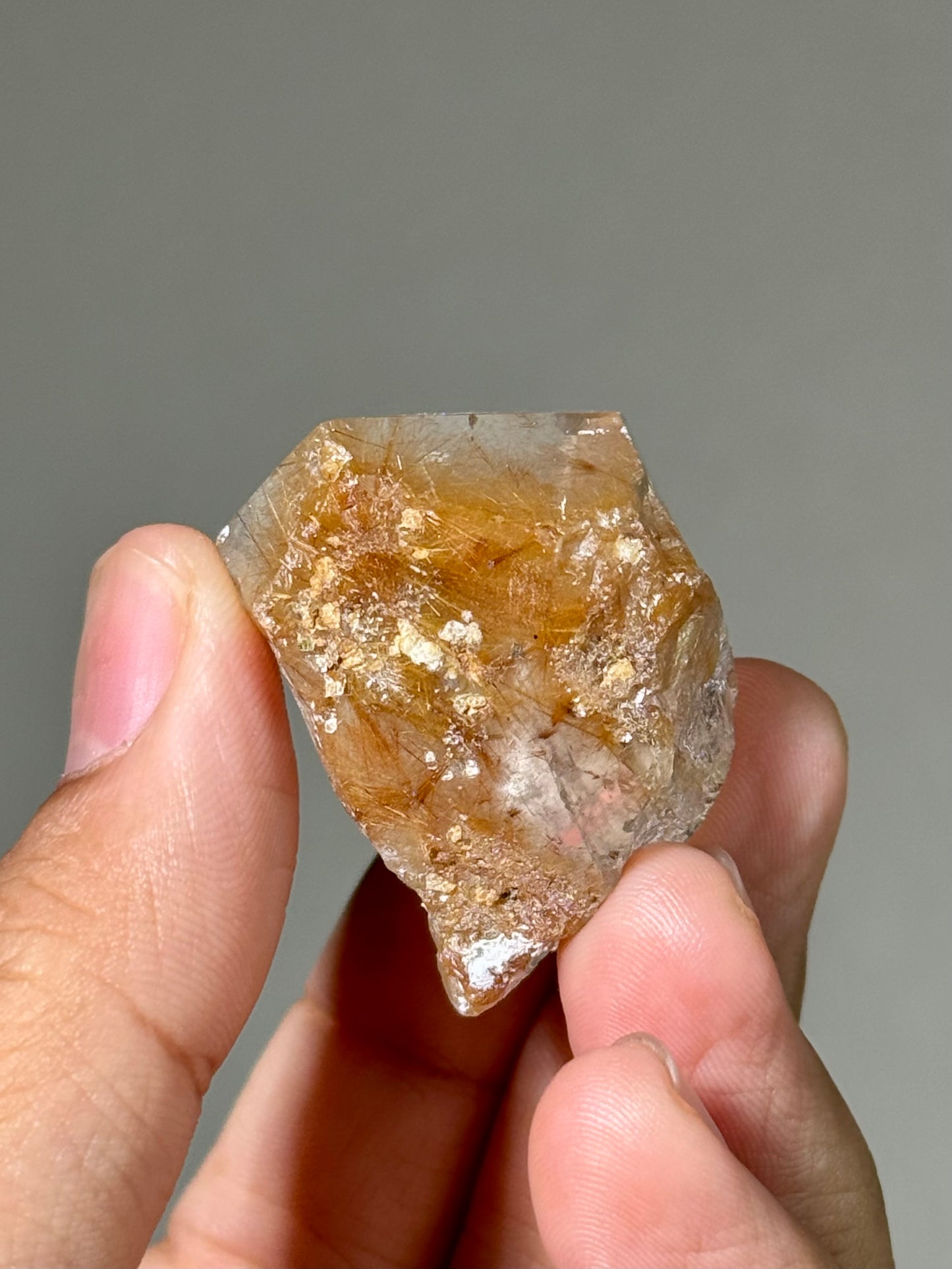 Semi-Polished Himalayan Quartz with Rutile