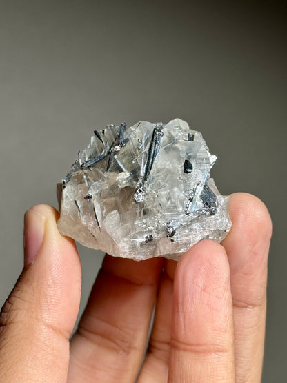 Stibnite in Calcite