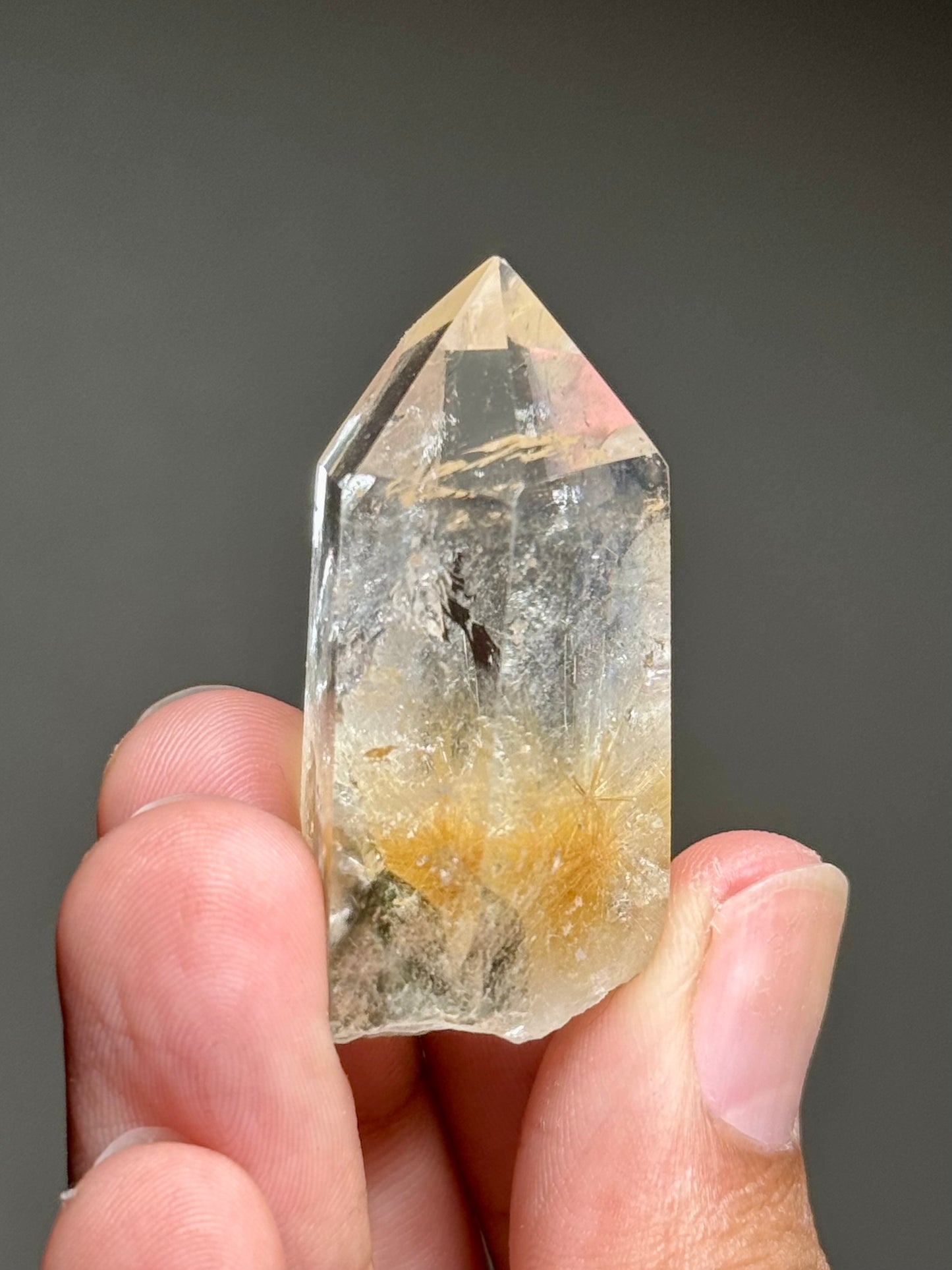 Rutile in Quartz (Polished)