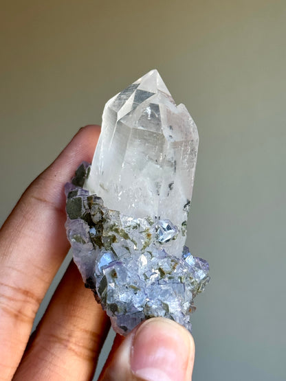 Quartz & Fluorite (fluorite inclusion)