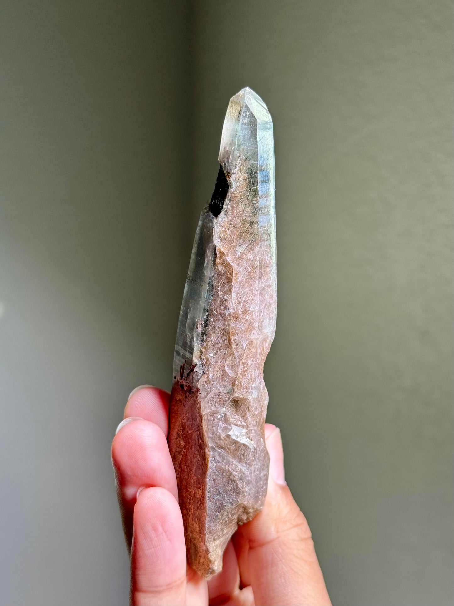 Byssolite & Rutile in Quartz