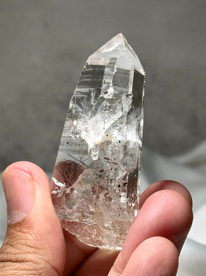 Byssolite & Rutile in Quartz