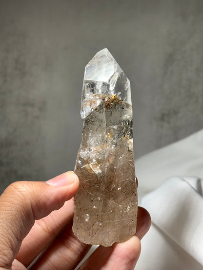 Byssolite & Rutile in Quartz