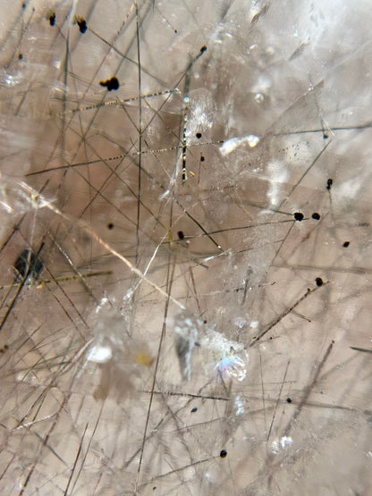 Byssolite & Rutile in Quartz