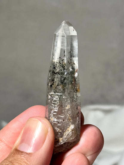 Byssolite & Rutile in Quartz