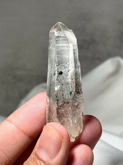 Byssolite & Rutile in Quartz