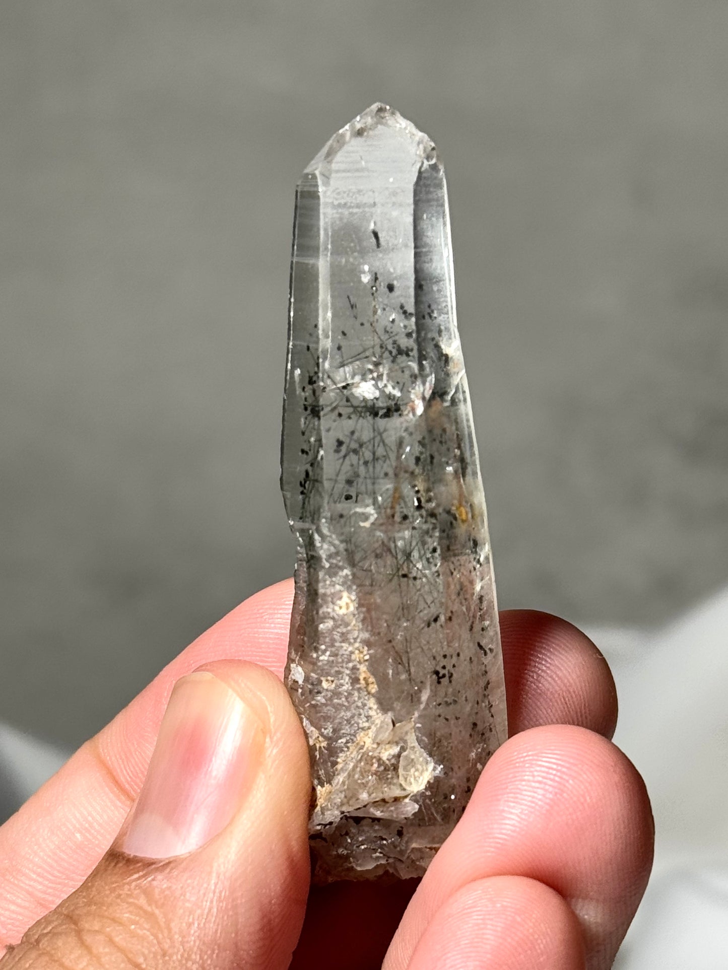 Byssolite & Rutile in Quartz