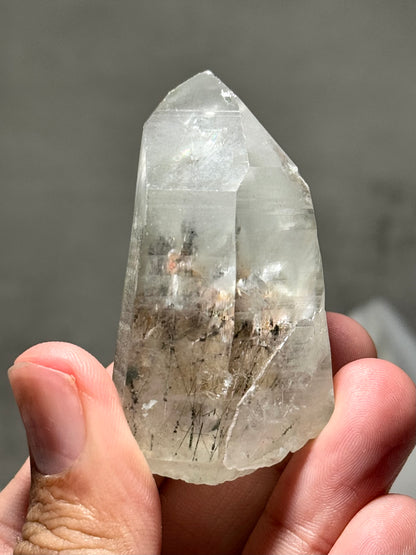 Byssolite & Rutile in Quartz