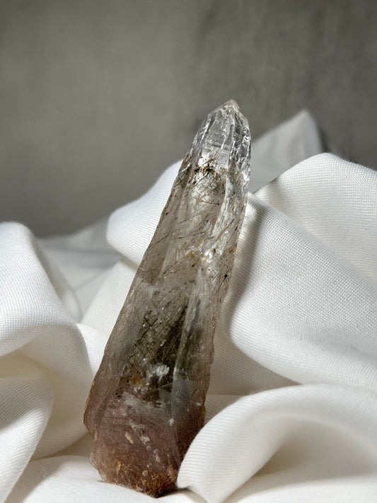 Byssolite & Rutile in Quartz