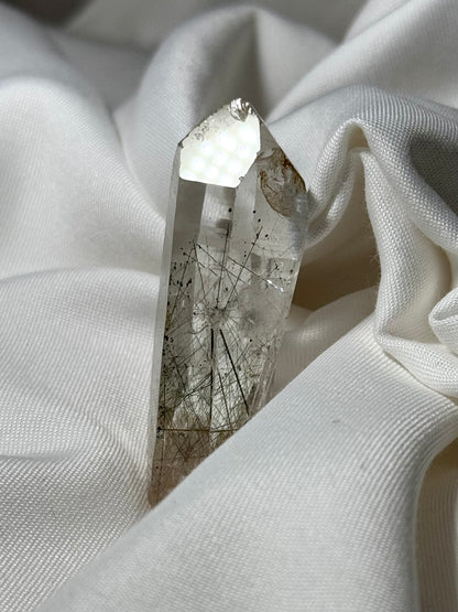 Byssolite & Rutile in Quartz