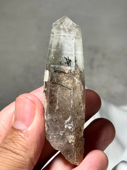 Byssolite & Rutile in Quartz