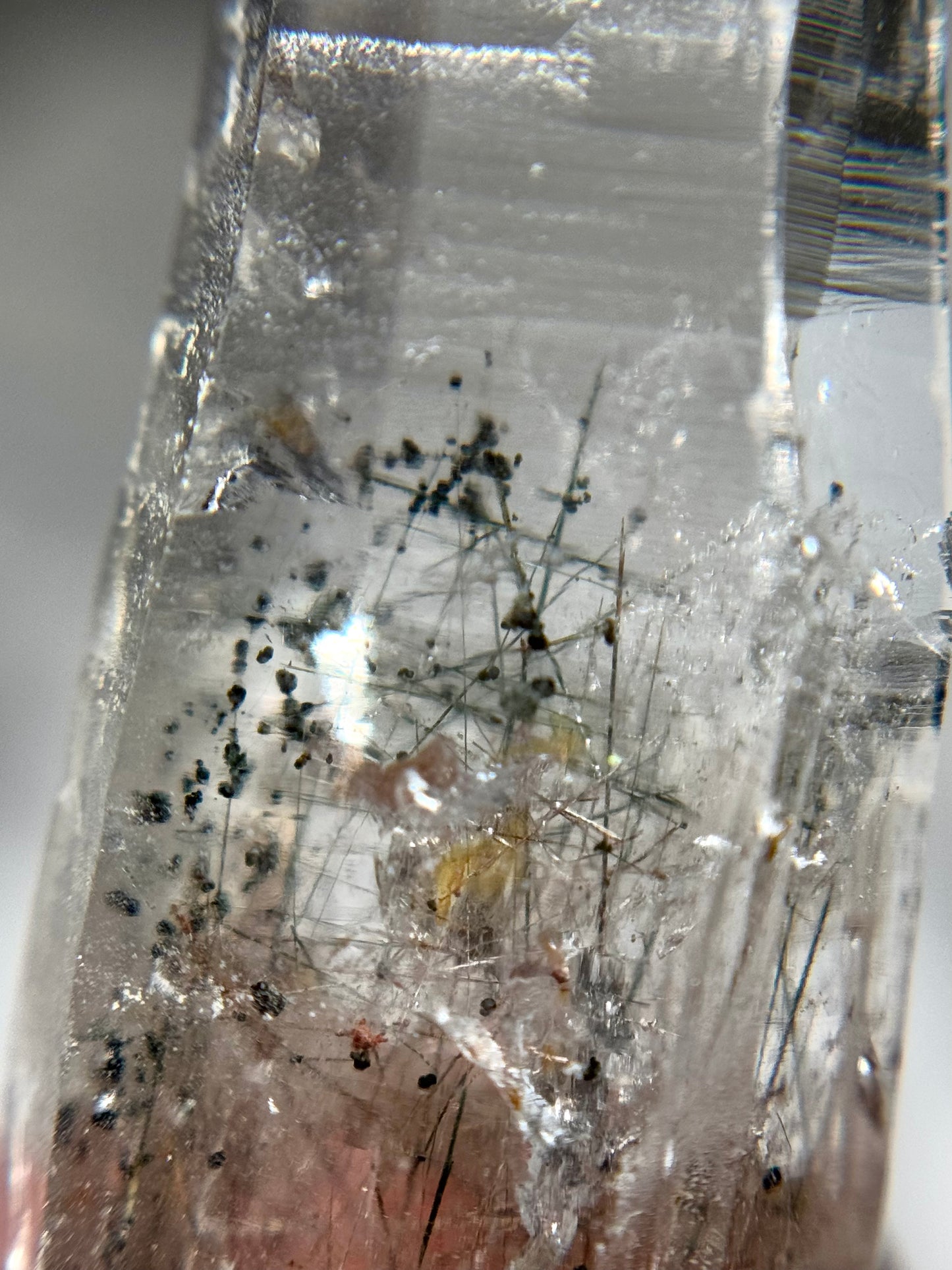 Byssolite & Rutile in Quartz