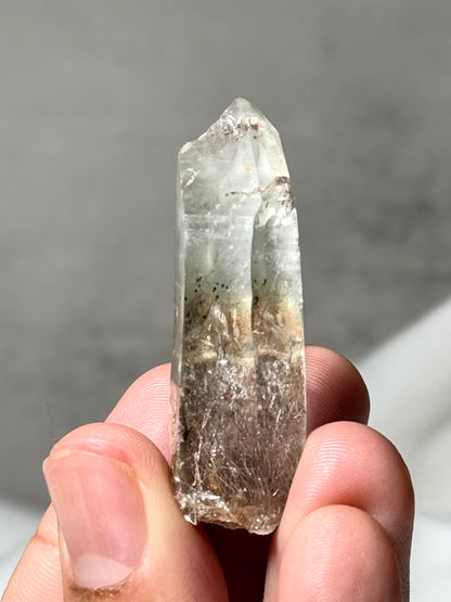 Byssolite & Rutile in Quartz