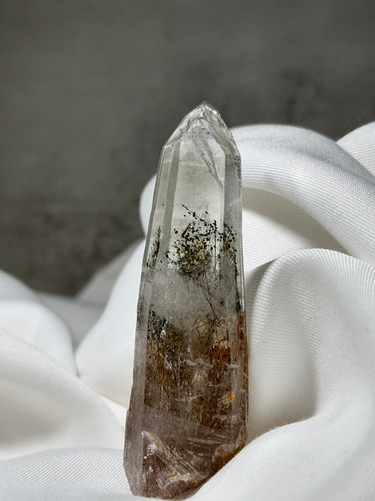 Byssolite & Rutile in Quartz