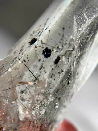 Byssolite & Rutile in Quartz