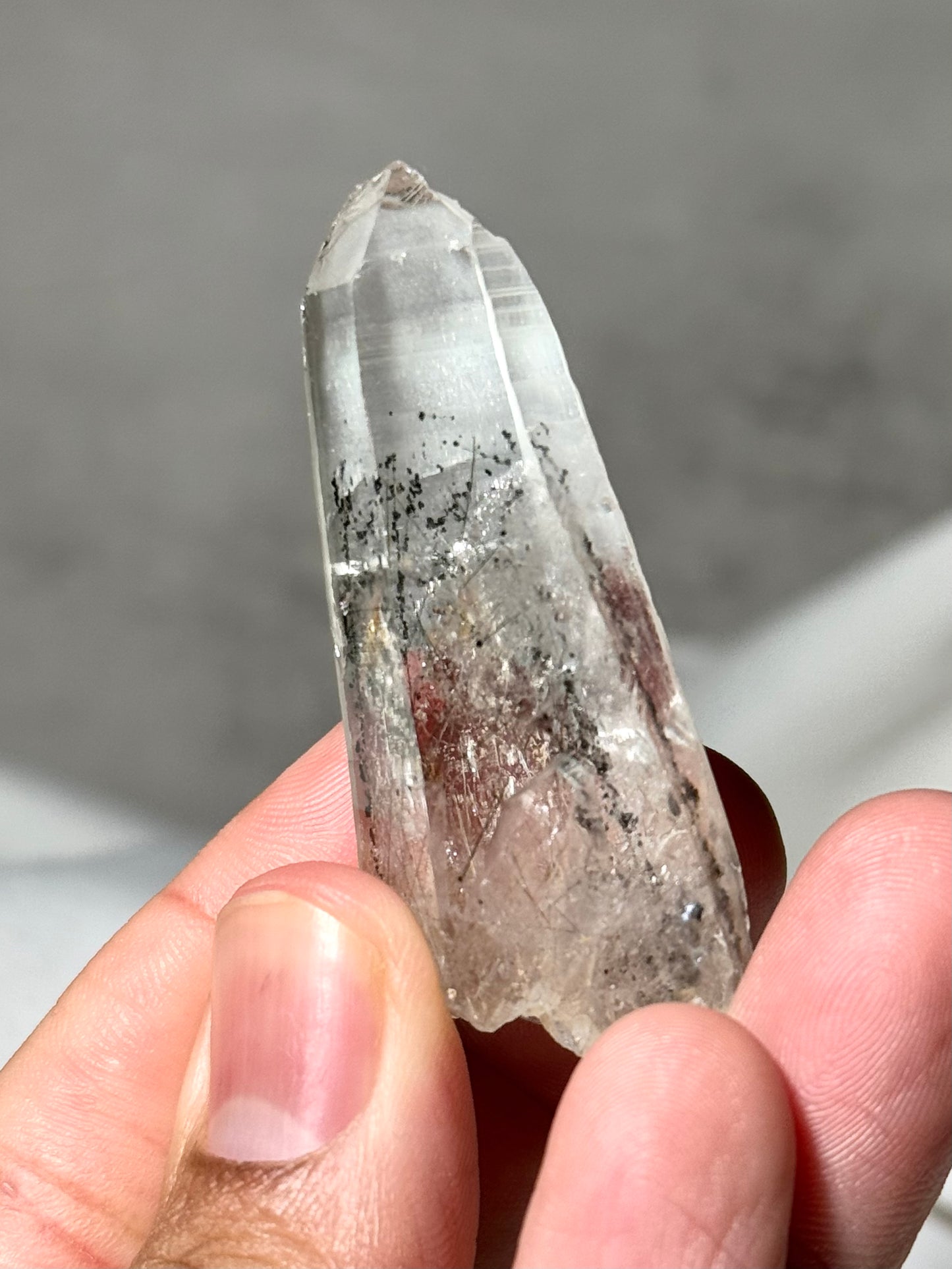 Byssolite & Rutile in Quartz