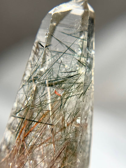 Byssolite & Rutile in Quartz