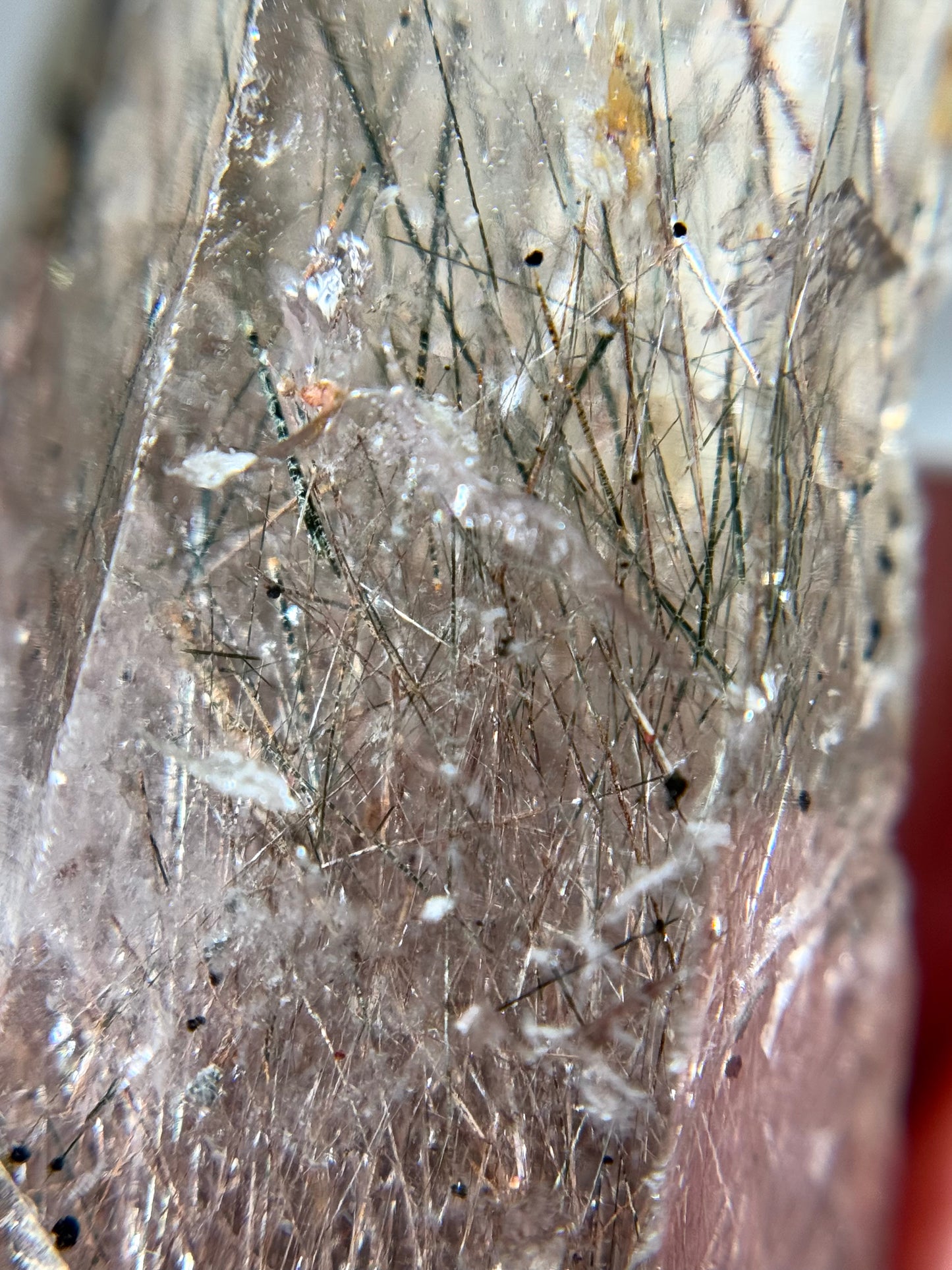 Byssolite & Rutile in Quartz