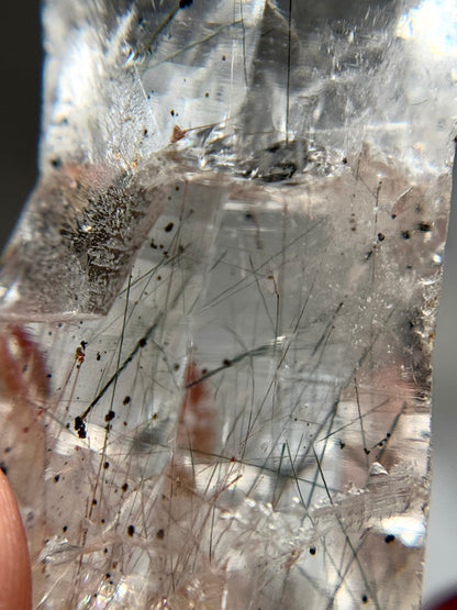 Byssolite & Rutile in Quartz