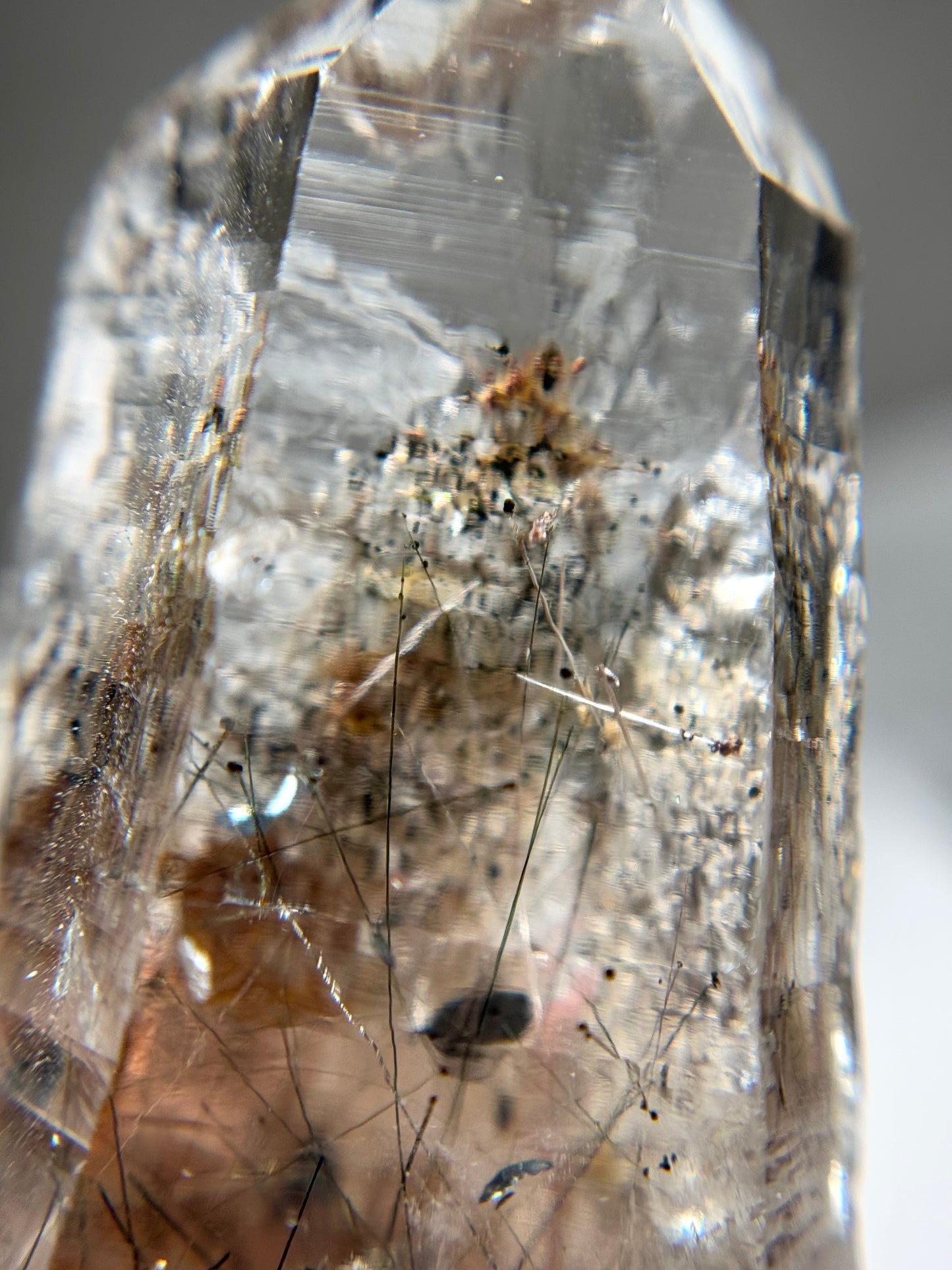 Byssolite & Rutile in Quartz