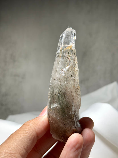 Byssolite & Rutile in Quartz