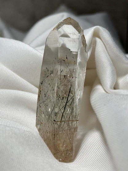 Byssolite & Rutile in Quartz