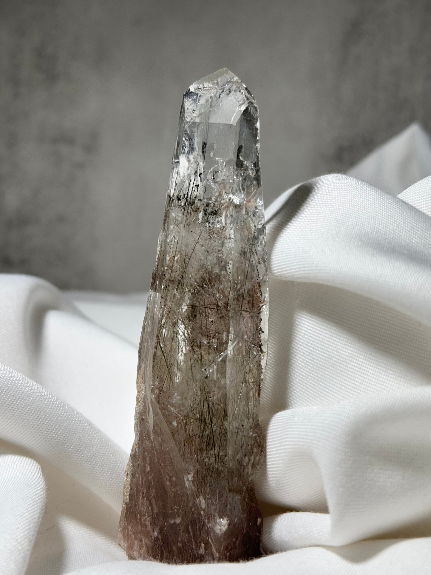 Byssolite & Rutile in Quartz