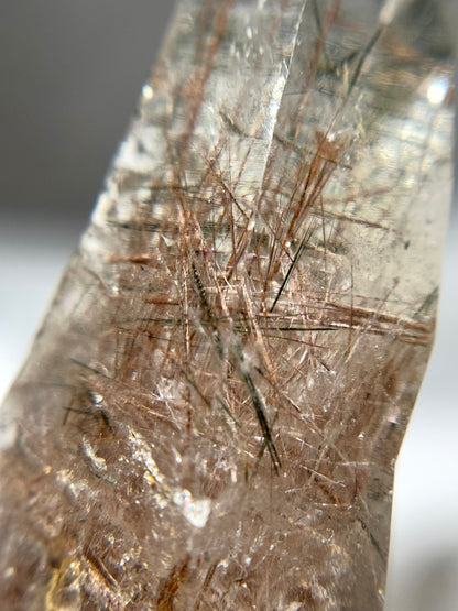 Byssolite & Rutile in Quartz