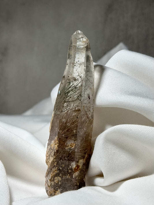 Byssolite & Rutile in Quartz