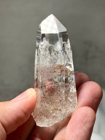 Byssolite & Rutile in Quartz