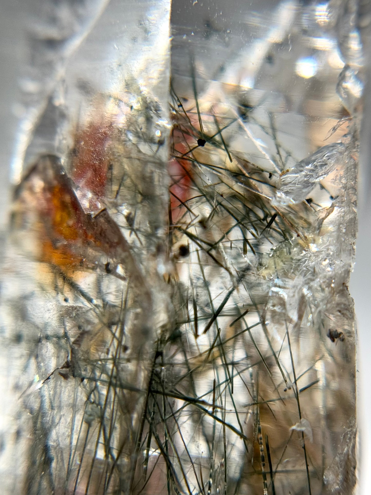 Byssolite & Rutile in Quartz