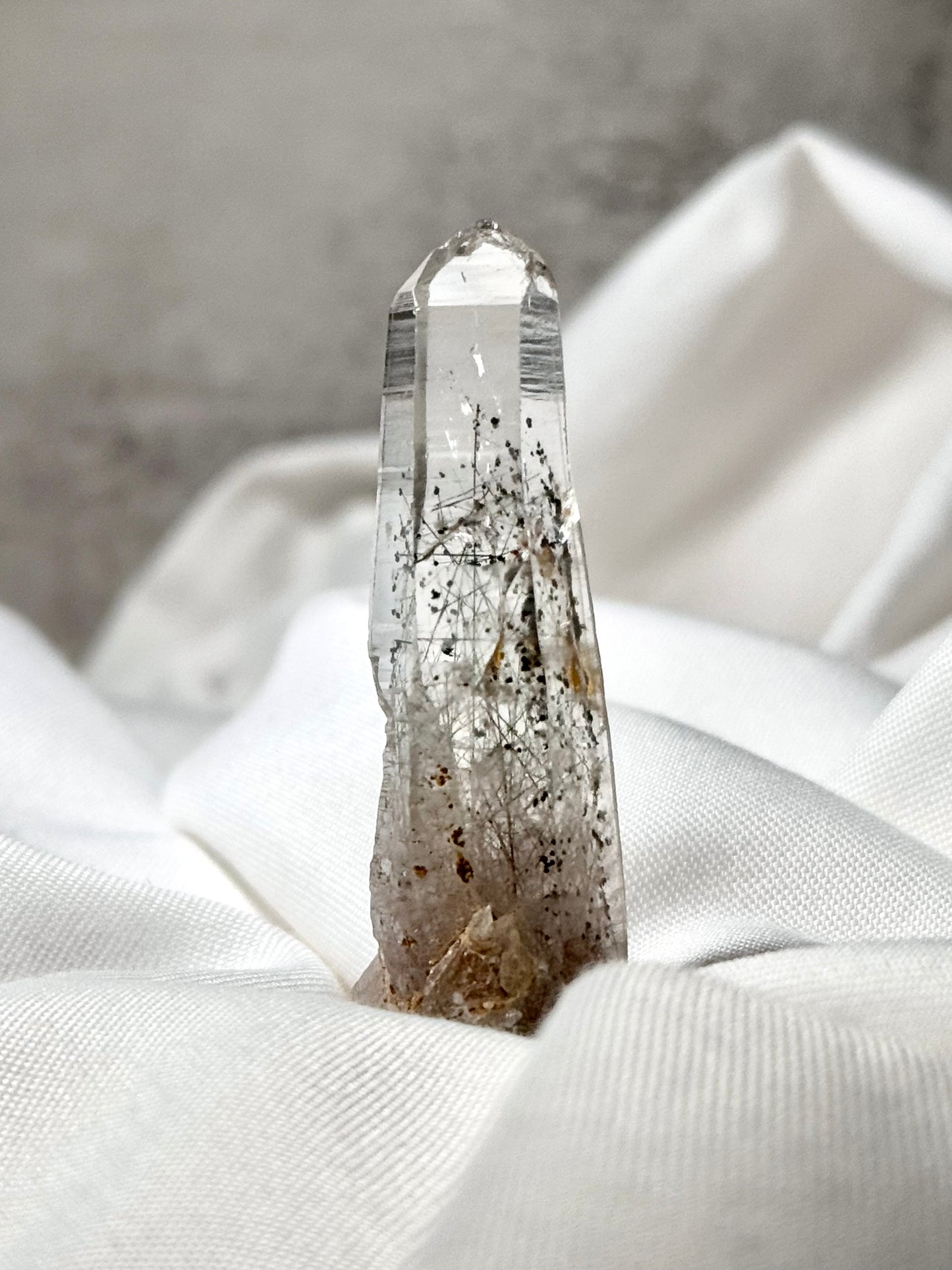 Byssolite & Rutile in Quartz