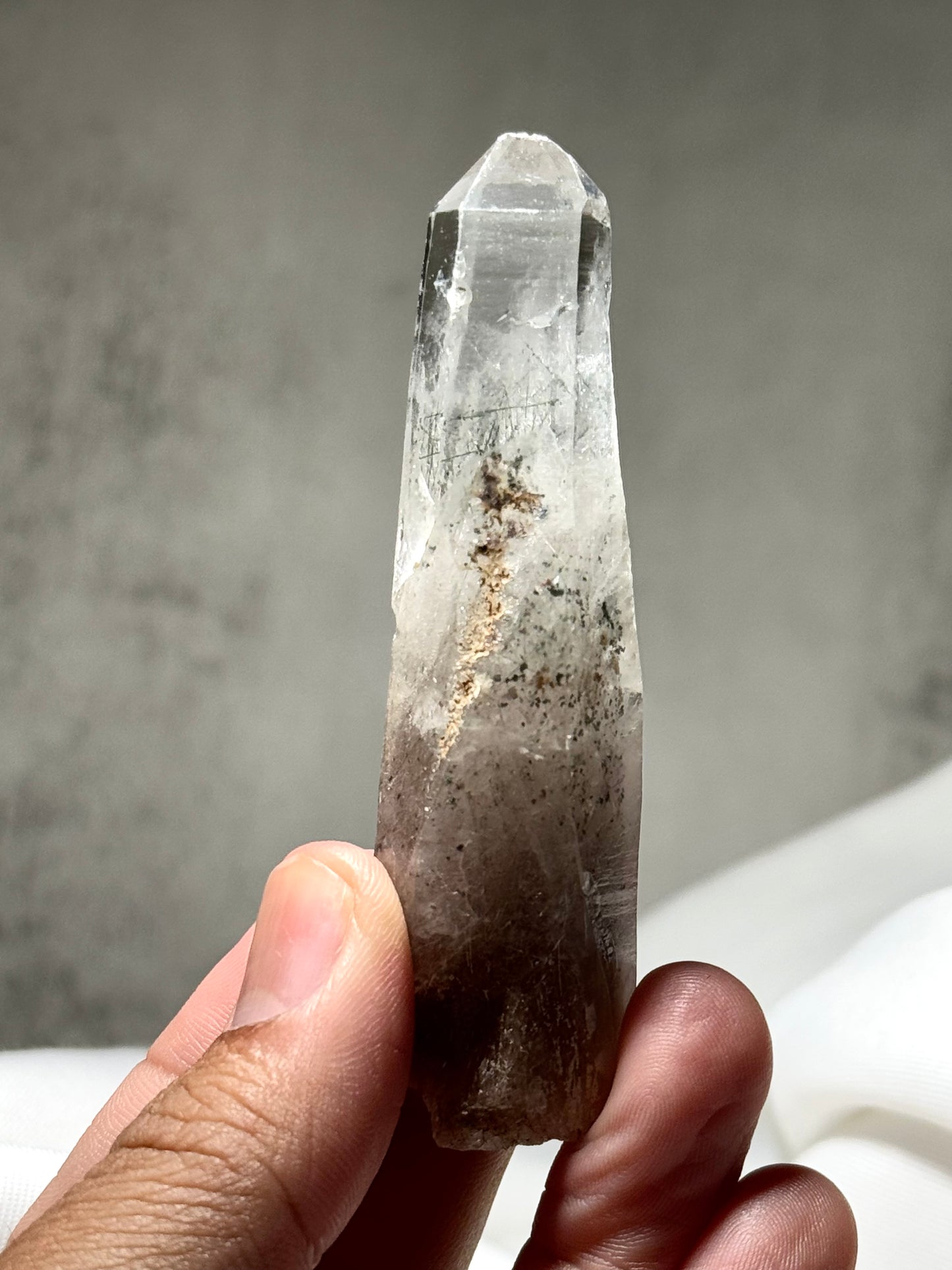 Byssolite & Rutile in Quartz