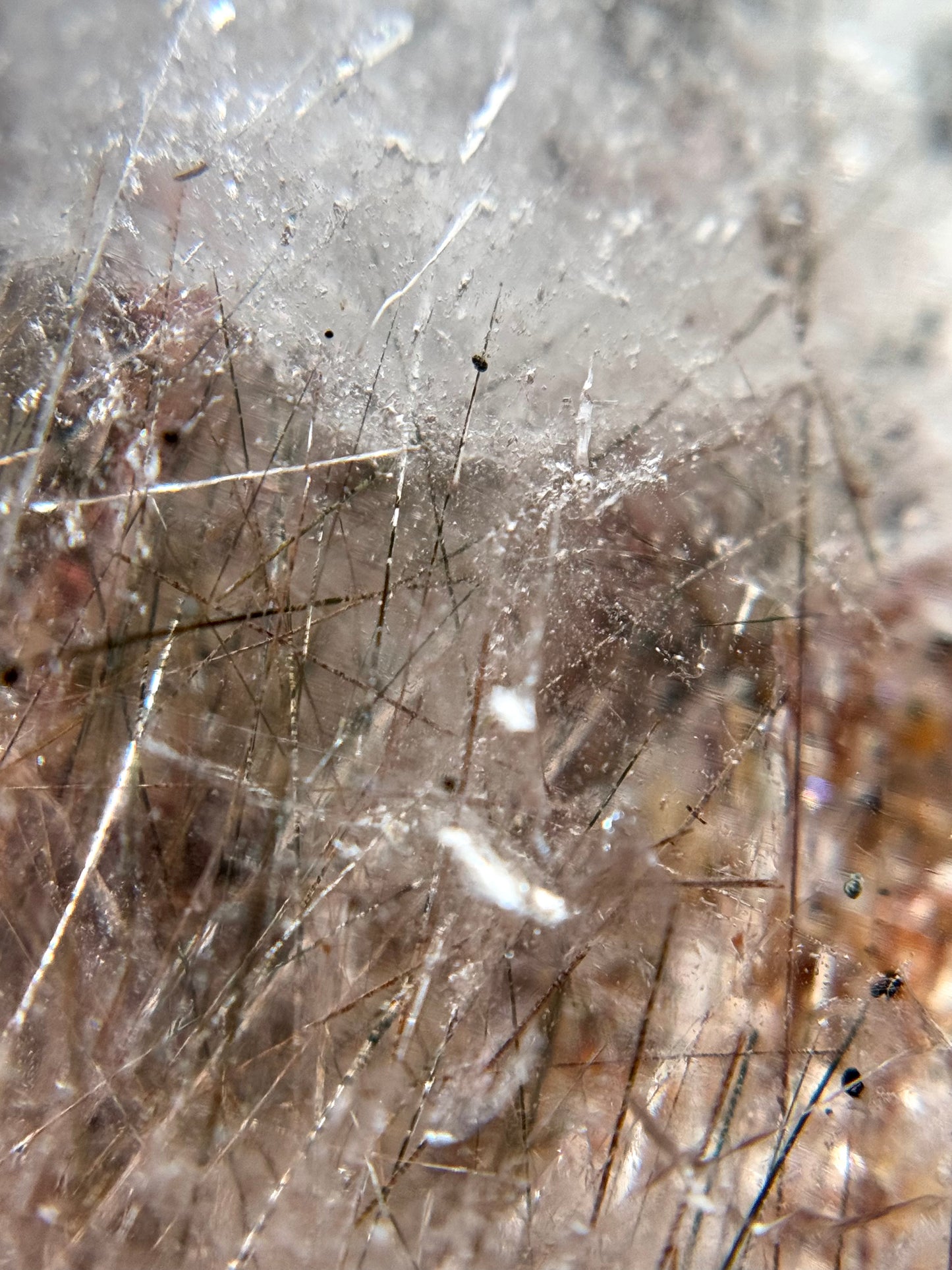 Byssolite & Rutile in Quartz