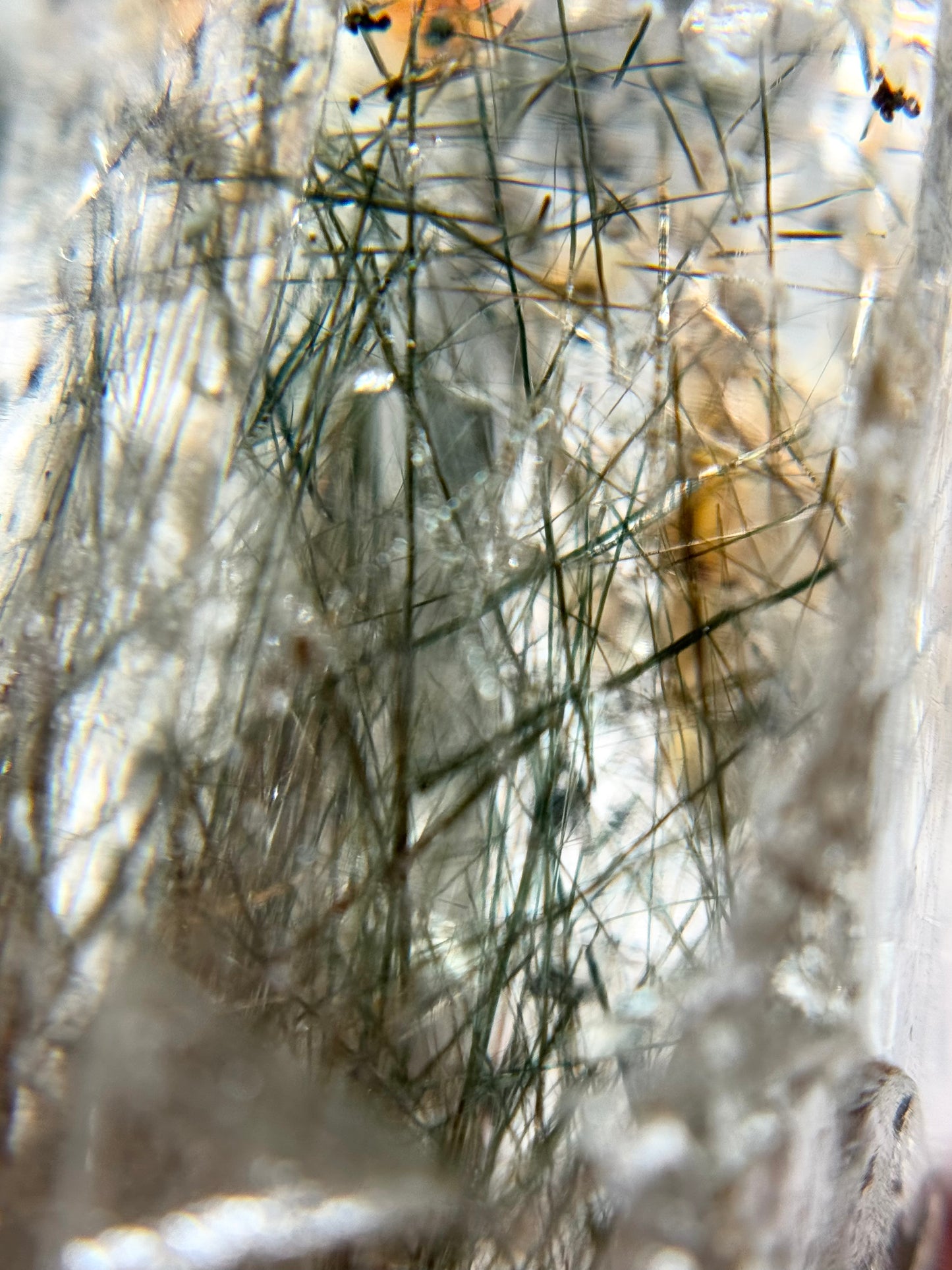 Byssolite & Rutile in Quartz