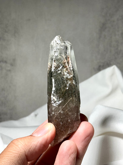 Byssolite & Rutile in Quartz