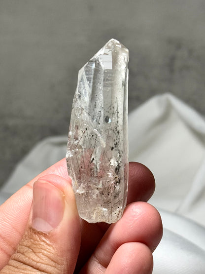 Byssolite & Rutile in Quartz