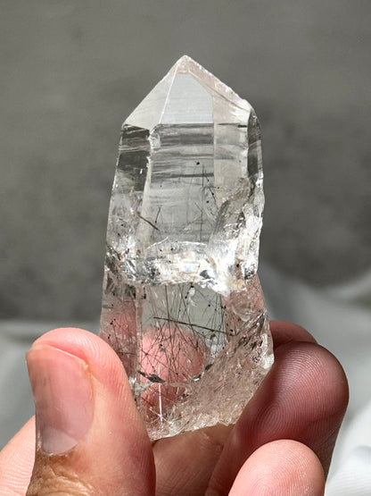 Byssolite & Rutile in Quartz