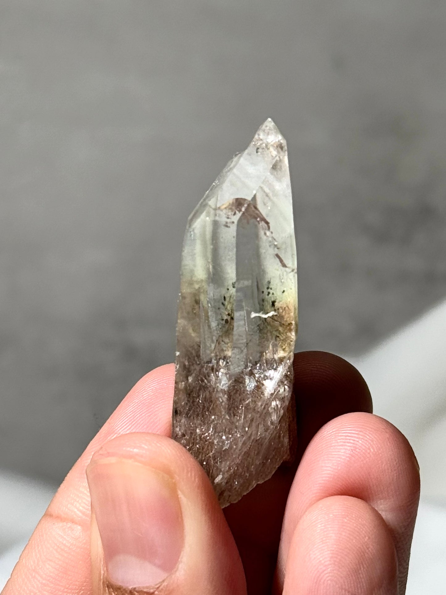 Byssolite & Rutile in Quartz