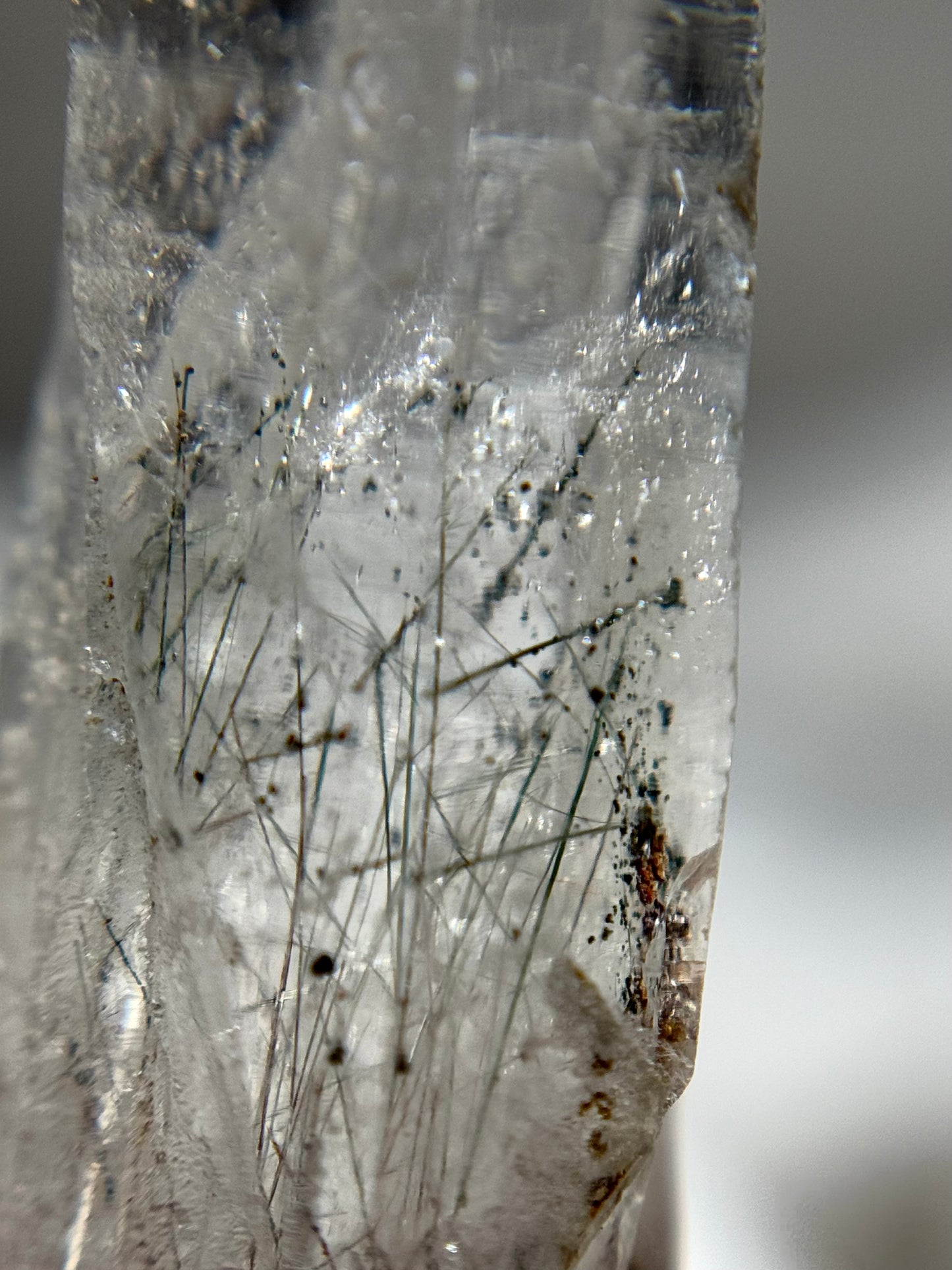 Byssolite & Rutile in Quartz