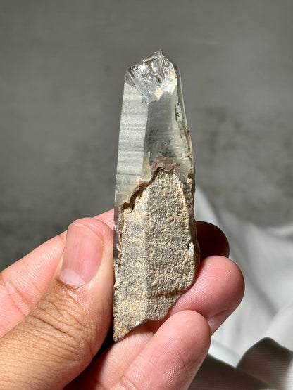 Byssolite & Rutile in Quartz