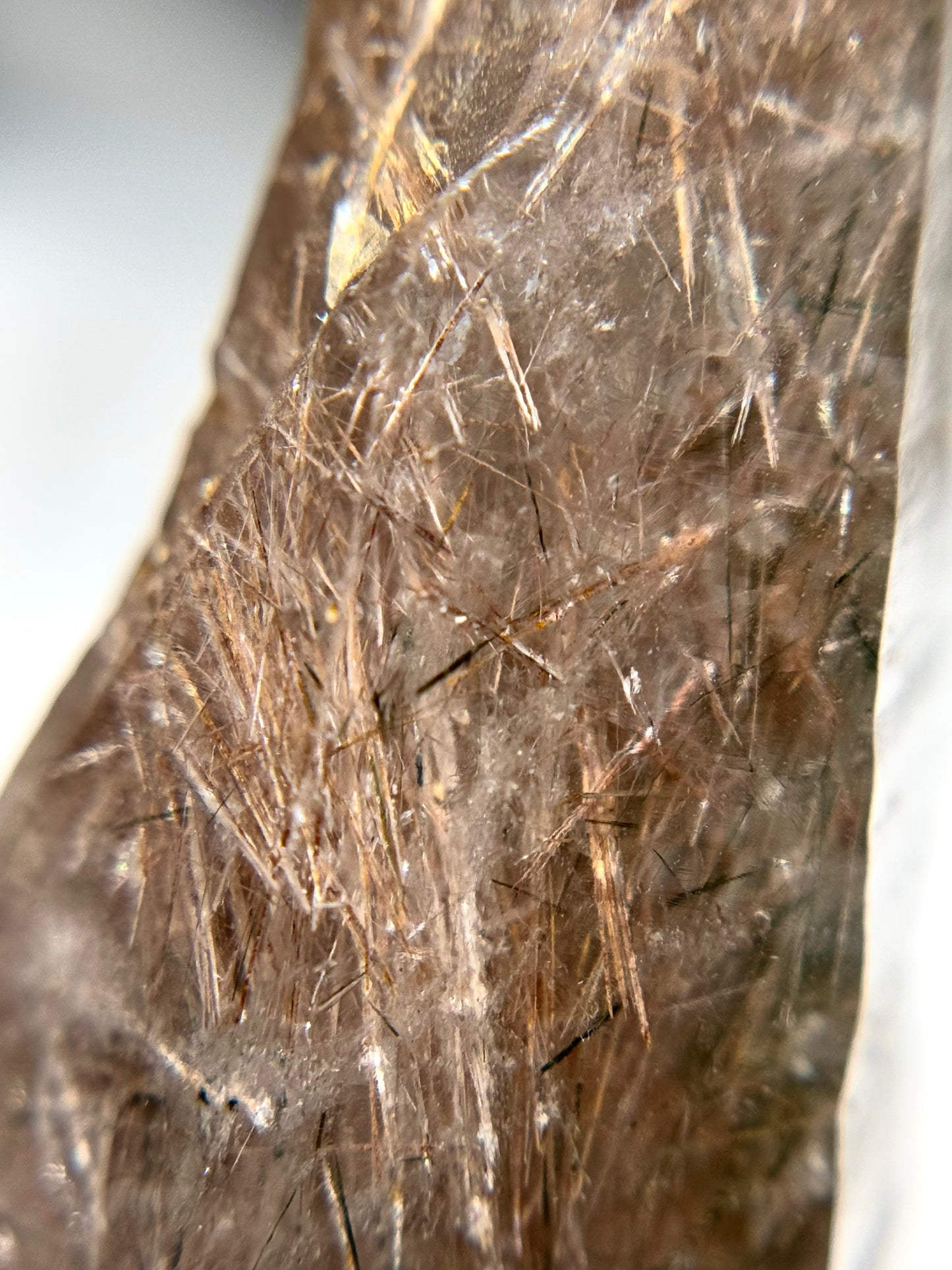Byssolite & Rutile in Quartz