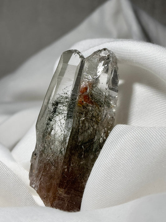 Byssolite & Rutile in Quartz