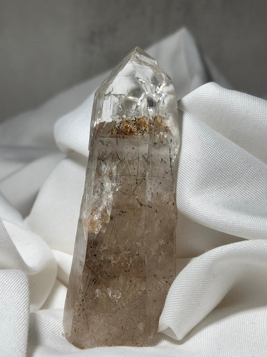 Byssolite & Rutile in Quartz