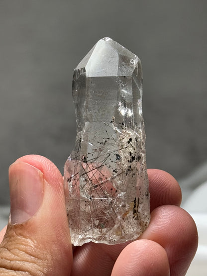 Byssolite & Rutile in Quartz