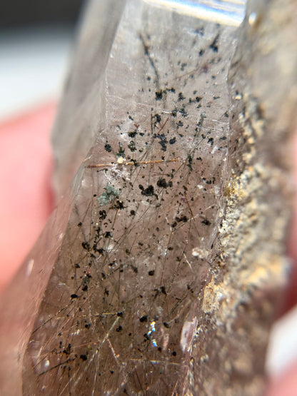 Byssolite & Rutile in Quartz