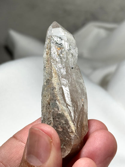 Byssolite & Rutile in Quartz