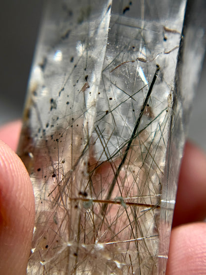 Byssolite & Rutile in Quartz